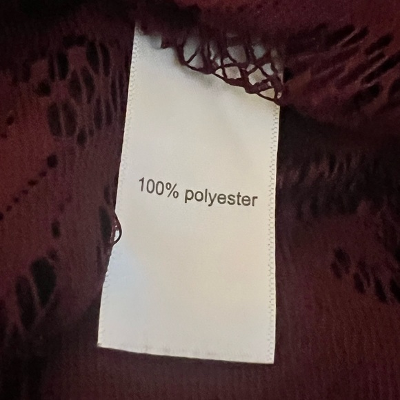 Maurices Medium Lightweight Burgundy Open Front Sheer Lace Kimono - Picture 4 of 9